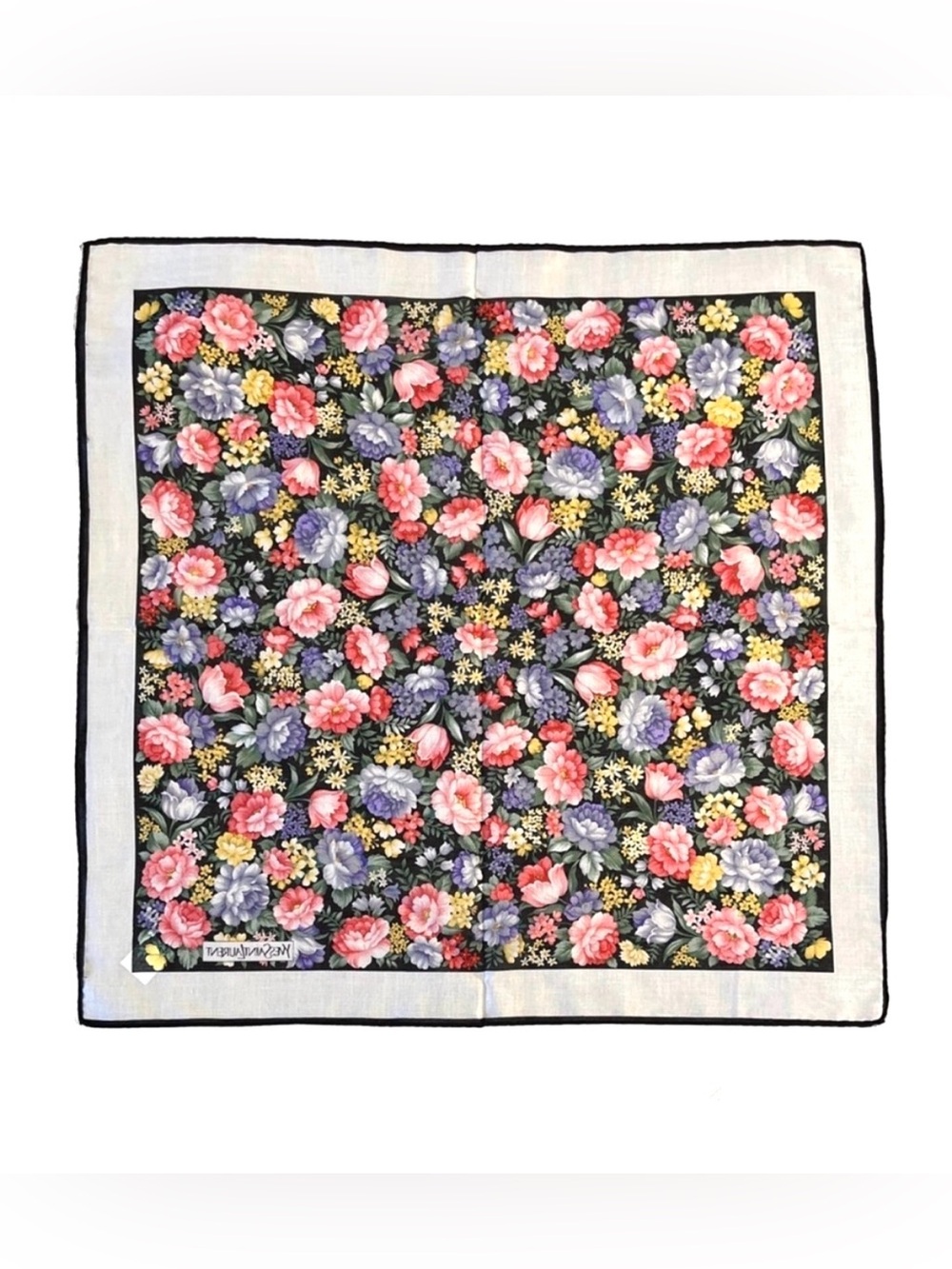 NWT Vintage YSL Yves Saint Laurent Floral Scarf Handkerchief - Picture 2 of 12